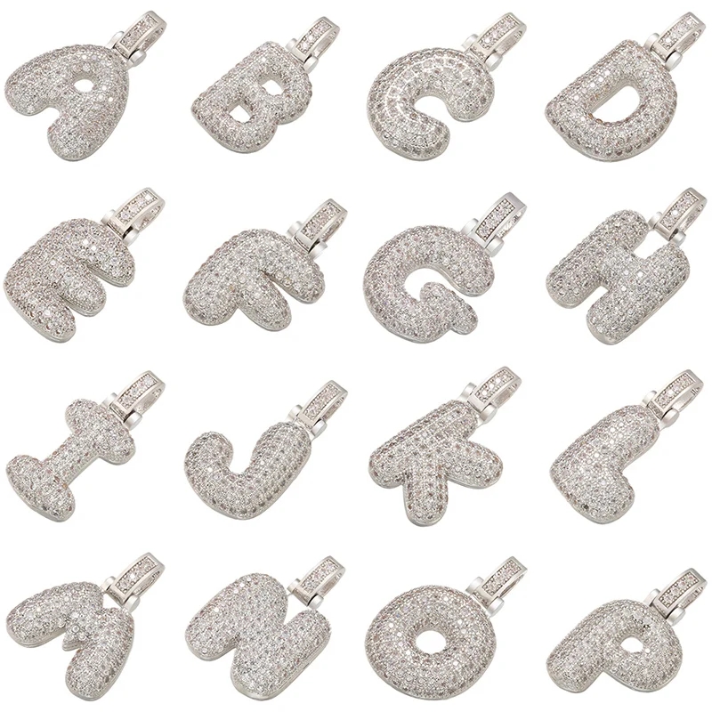 Charm Necklace Dainty - قلادة فضية اللون بحروف الأبجدية الـ