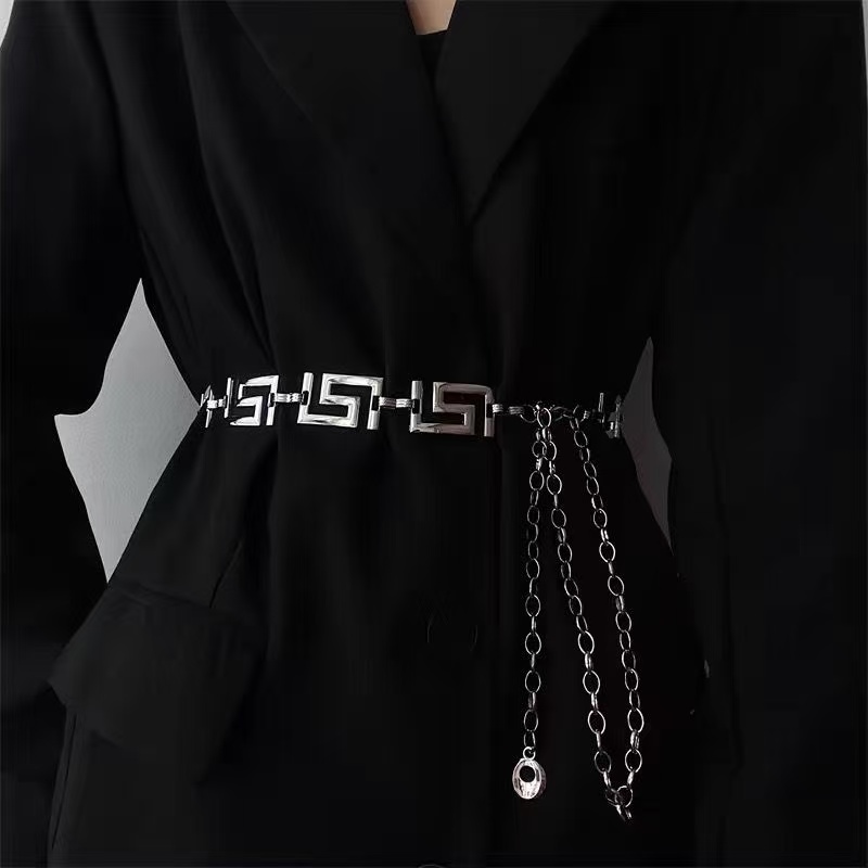 Women'S Jeans Accessories Chain - سلسلة خصر معدنية بتصميم هندسي يوناني