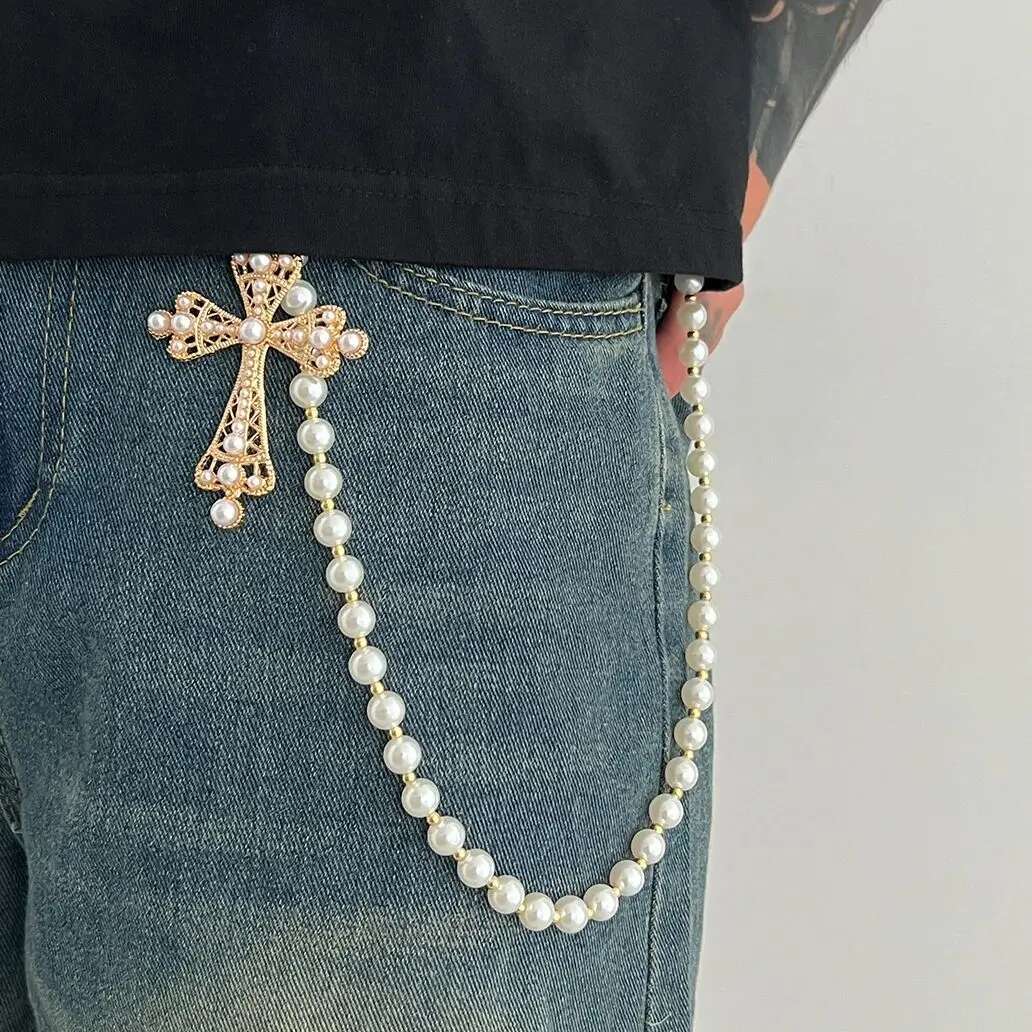 Women'S Jeans Accessories Chain - KunJoe الهيب هوب كبير يسوع الصليب