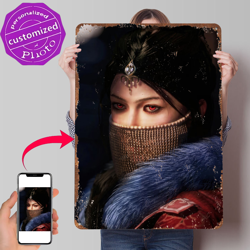 Women Accessories Poster - ملصق معدني بتصميم امرأة غامضة ذات