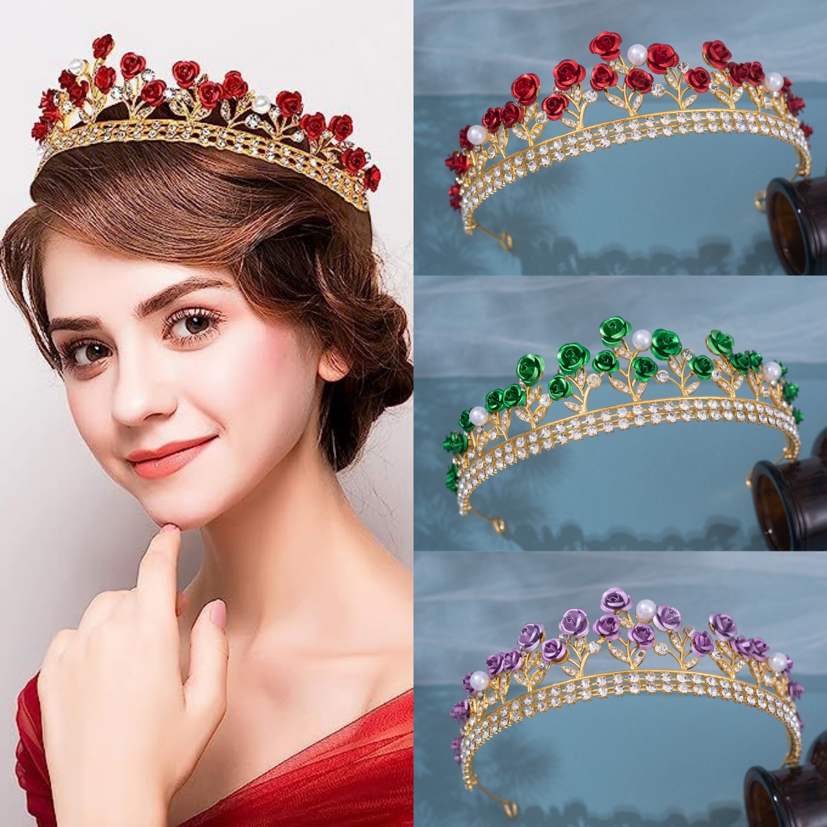 Women Accessories For Wedding - تاج زفاف من السيراميك على الطراز
