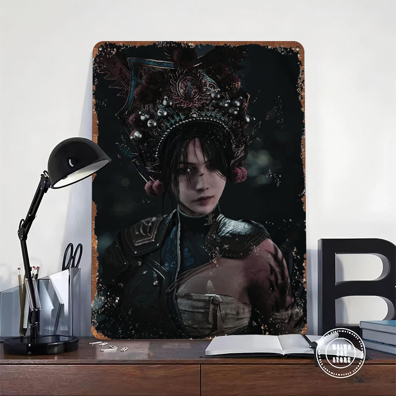 ملصق معدني لامرأة محاربة بزينة - مراجعة Women Accessories Poster وسعره