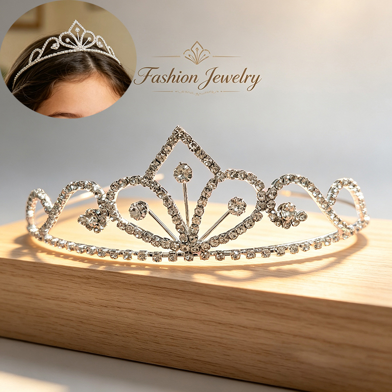تاج زفاف فضي اللون مرصع بالأحج - مراجعة Women'S Accessories List وسعره