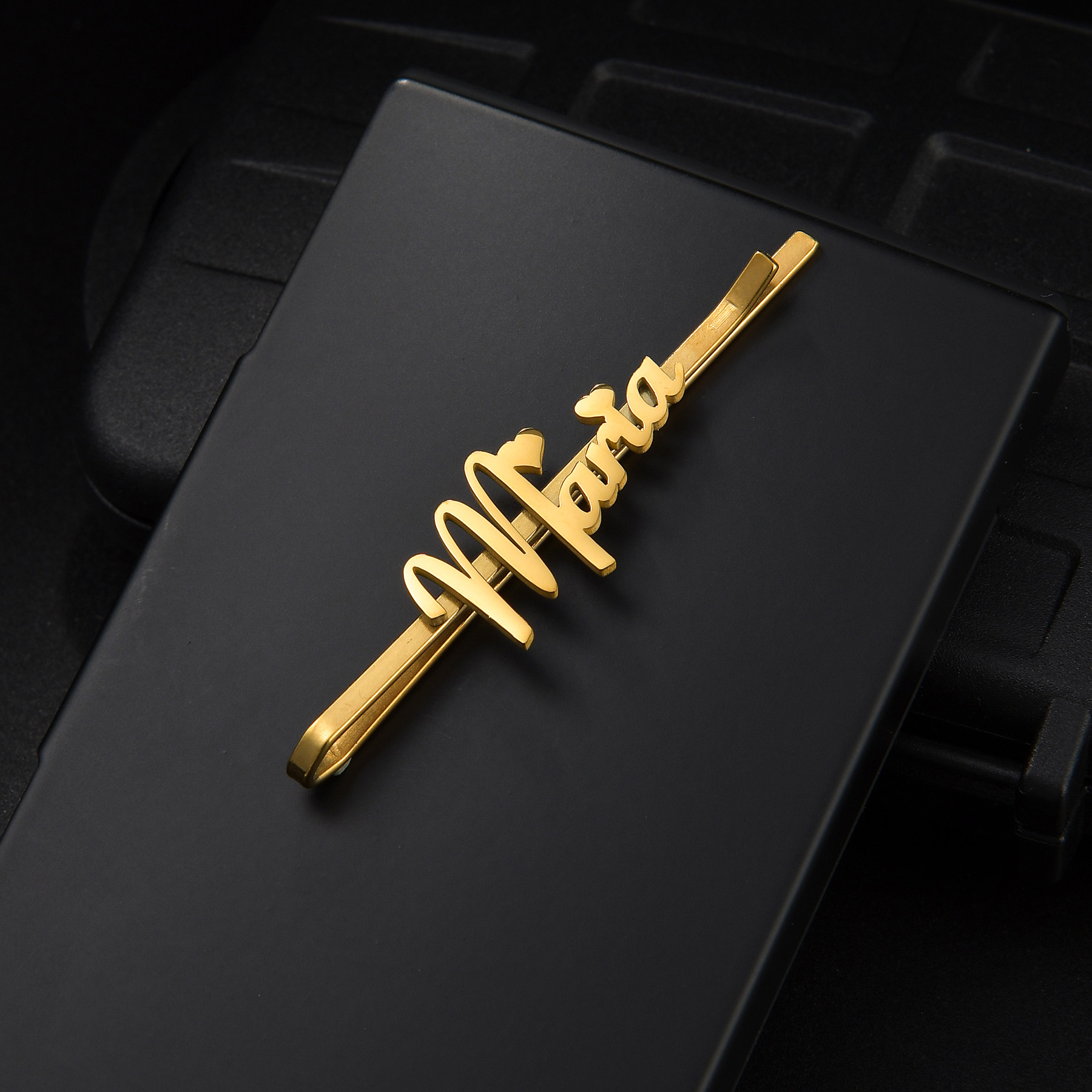Atoztide-دبوس شعر مخصص باسم مخ - مراجعة Women Accessories Name وسعره