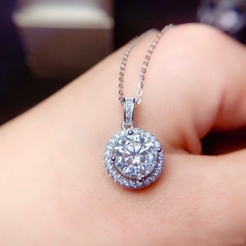 قلادة مويسانيت دائرية 0.5-2 قي - مراجعة Charm Necklace Dainty وسعره