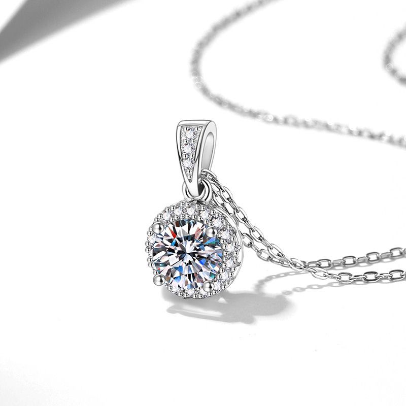 قلادة مويسانيت دائرية 0.5-2 قي - مراجعة Charm Necklace Dainty وسعره