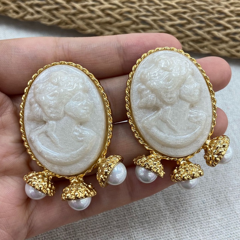 أقراط لؤلؤية بيضاء منقوشة للنس - مراجعة Women'S Accessories Jewelry Sale وسعره