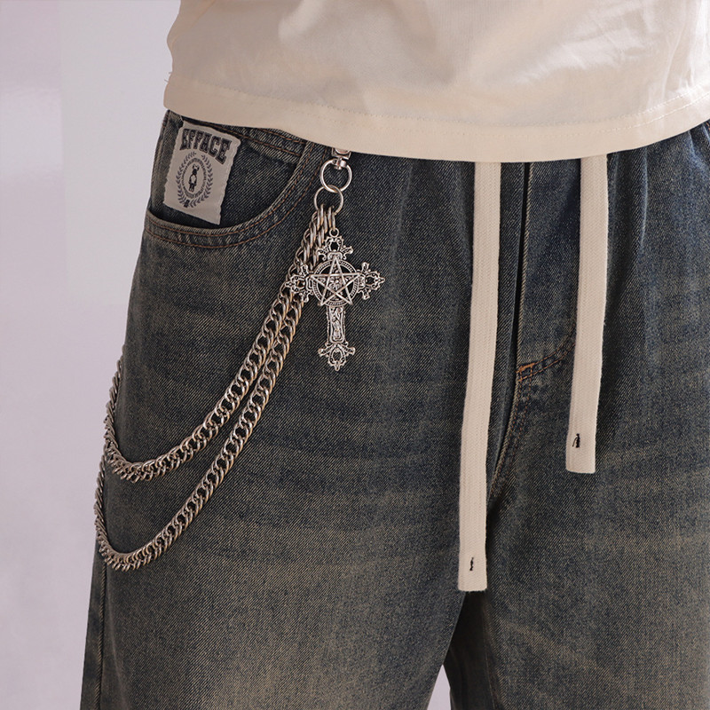 موضة الشرير السراويل المعدنية  - مراجعة Women'S Jeans Accessories Chain وسعره