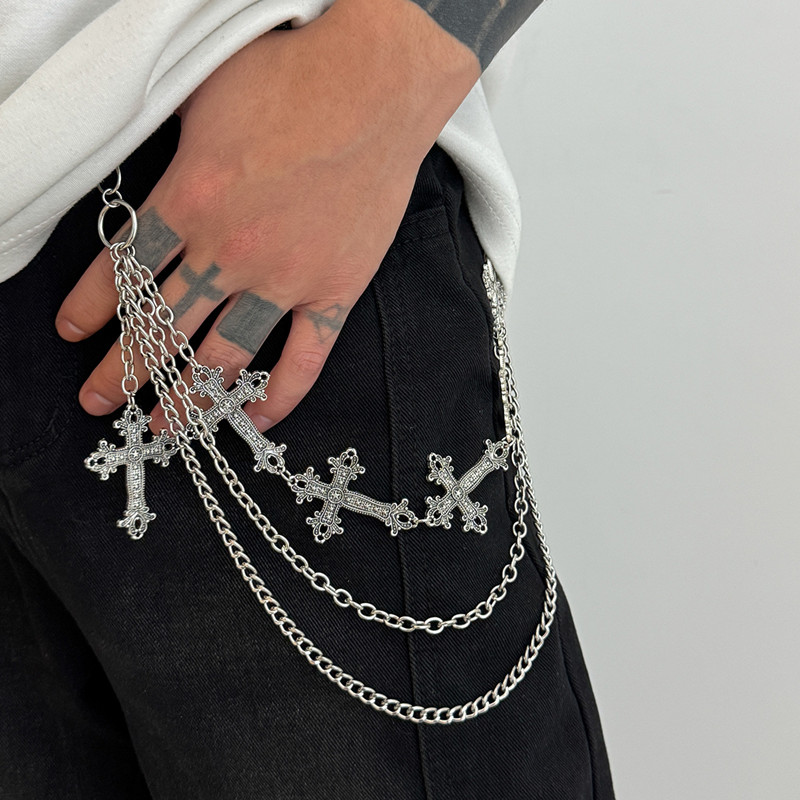 موضة الشرير السراويل المعدنية  - مراجعة Women'S Jeans Accessories Chain وسعره