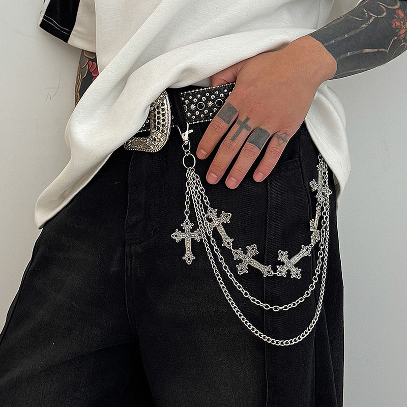 موضة الشرير السراويل المعدنية  - مراجعة Women'S Jeans Accessories Chain وسعره
