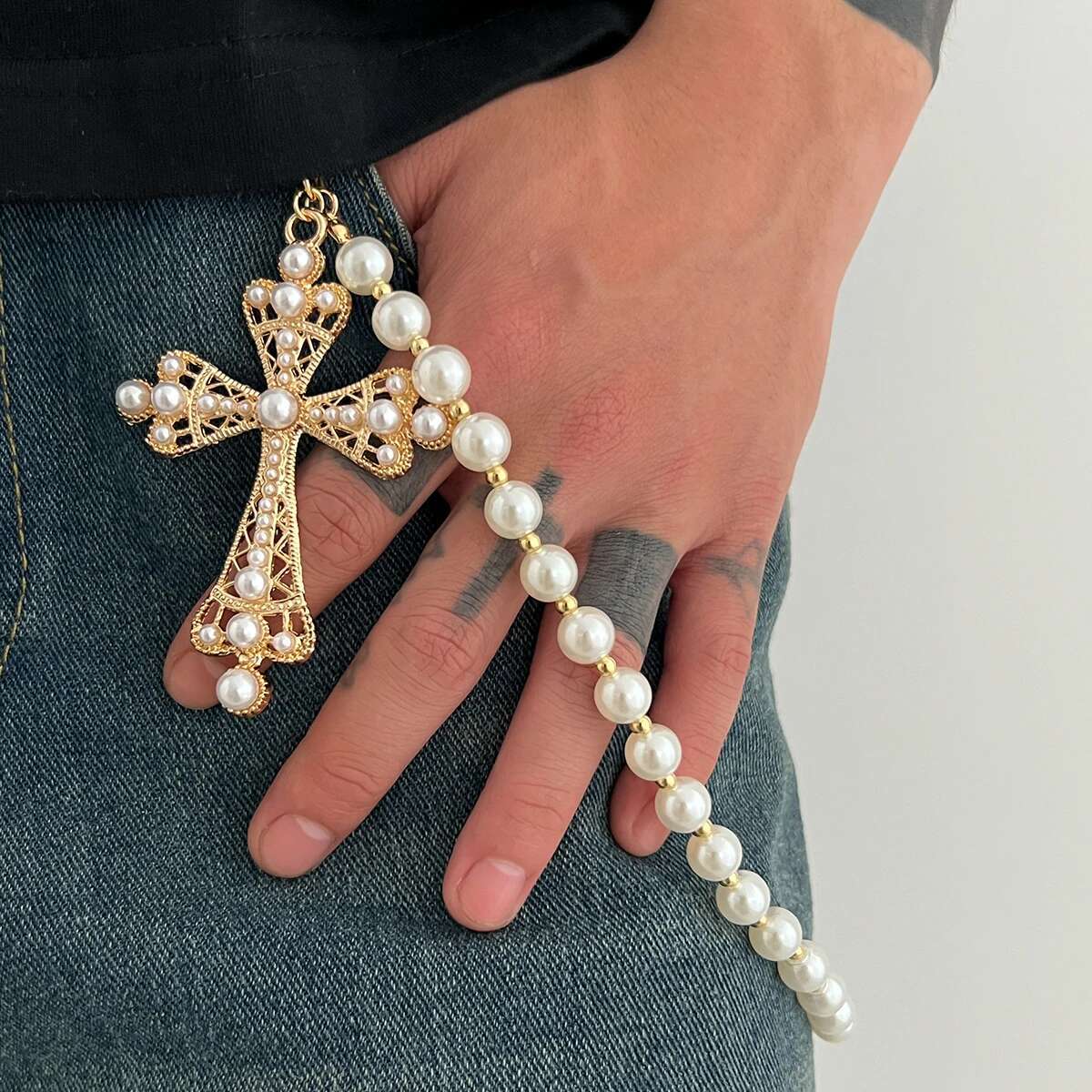 KunJoe الهيب هوب كبير يسوع الص - مراجعة Women'S Jeans Accessories Chain وسعره