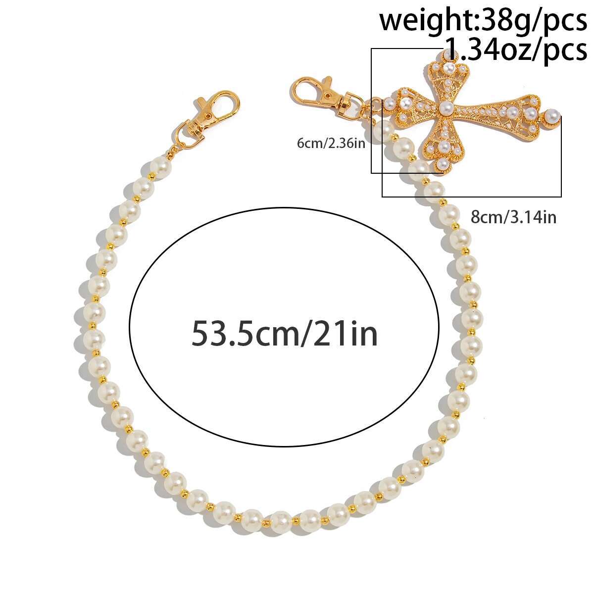 KunJoe الهيب هوب كبير يسوع الص - مراجعة Women'S Jeans Accessories Chain وسعره