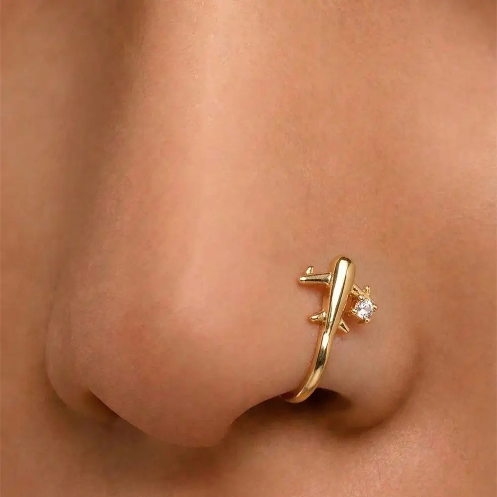 مشبك أنف بتصميم طائرة بدون ثقب - مراجعة Women'S Accessories Jewelry Sale وسعره