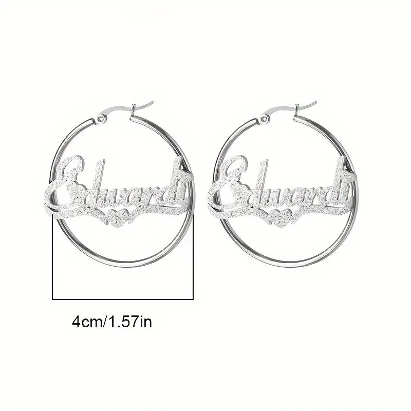 أقراط دائرية ذات اسم رمل مخصص، - مراجعة Women Accessories Name وسعره