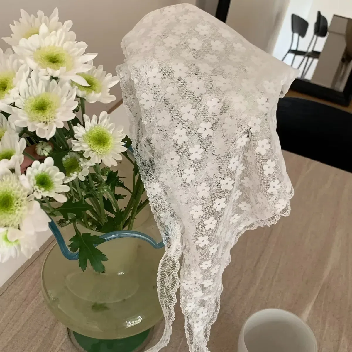 وشاح رقبة أنيق من الدانتيل للن - مراجعة Women Accessories Shop Design وسعره
