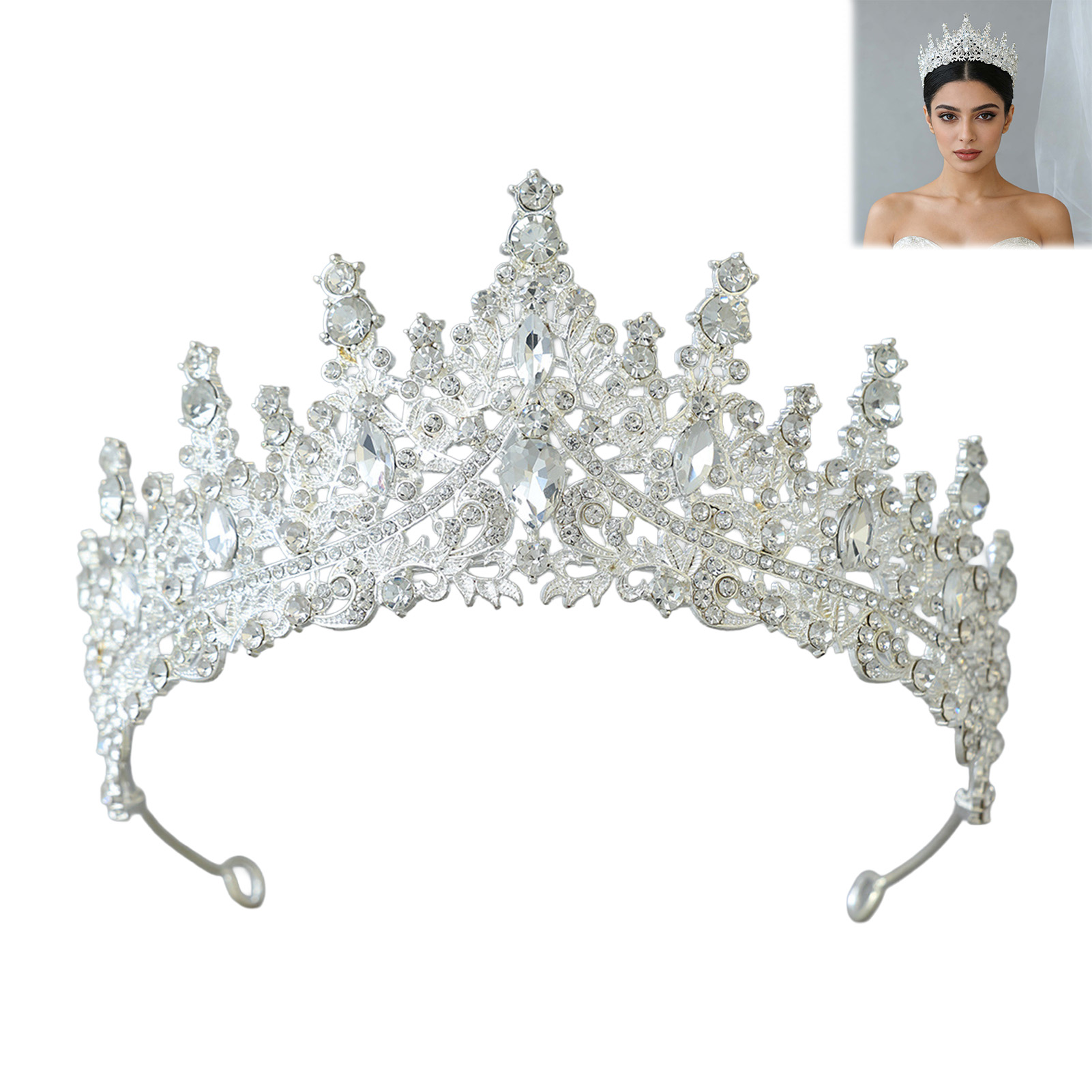 تاج زفاف مرصع بالأحجار الكريمة - مراجعة Women Accessories For Wedding وسعره