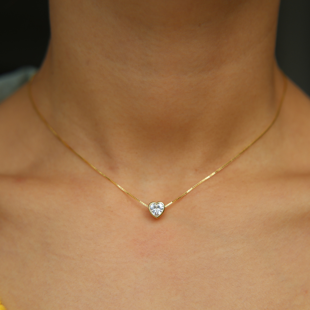 100% 925 فضة للأبد جميل القلب  - مراجعة Charm Necklace Dainty وسعره