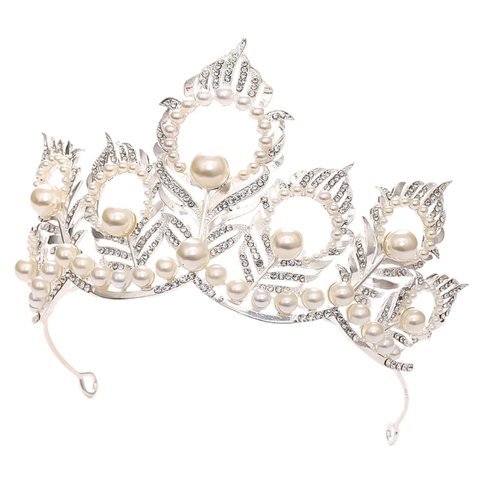 تاج من اللؤلؤ مع ريش الطاووس ل - مراجعة Women Accessories For Wedding وسعره